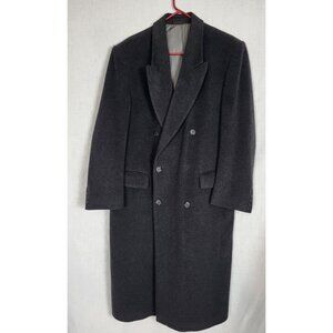 100% Wool Dress Coat Overcoat Dark Gray Men's Size 40R Winter Warm Dressy Work